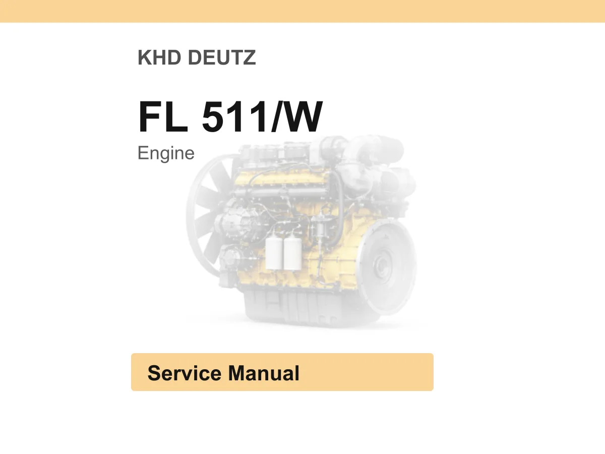 Khd Deutz Fl 511/W Engine Service Manual PDF | Workshop Repair | Instant Download cover