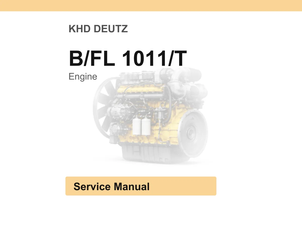 Khd Deutz B/Fl 1011/T Engine Service Manual PDF | Workshop Repair | Instant Download