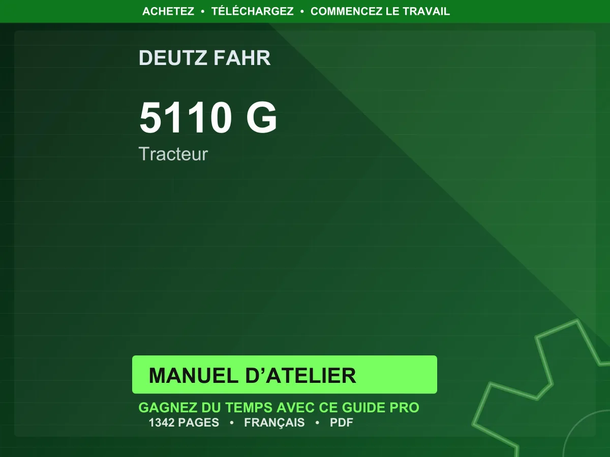 Deutz Fahr 5110 G Tracteur Manuel D’atelier PDF | Instant Download