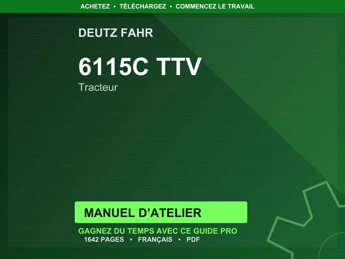 Deutz Fahr 6115C Ttv Tracteur Manuel D’atelier PDF | Instant Download