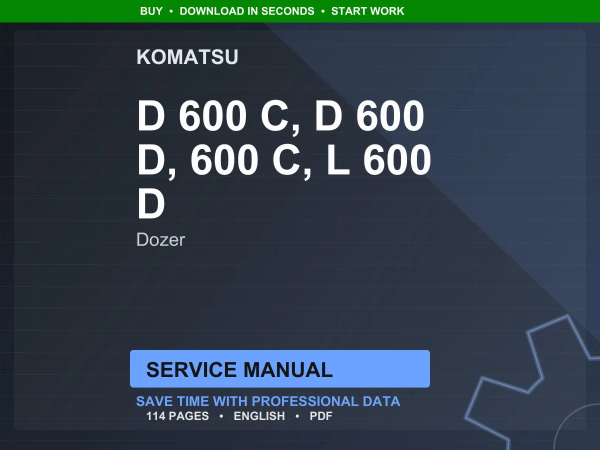 Komatsu D600 Series Dozer Service Manual Repair Workshop Hydraulic System PDF Download