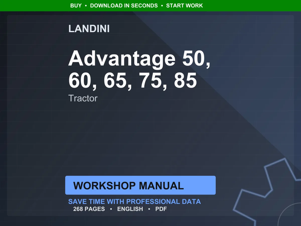 Landini Advantage 50-60-65-75-85 F-L-GE-GT Tractor Workshop Manual PDF - Perkins T0