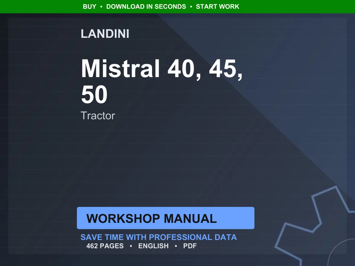 Landini Mistral 40-45-50 Tractor Workshop Manual PDF - Yanmar Tier 2