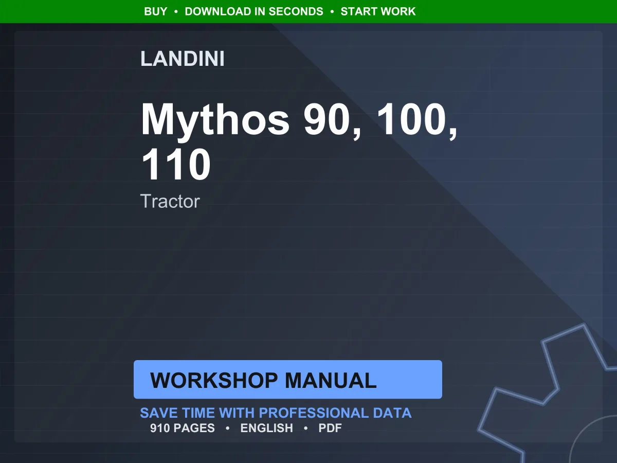 Landini Mythos 90-100-110 Tractor Workshop Manual PDF - Tier 0/1