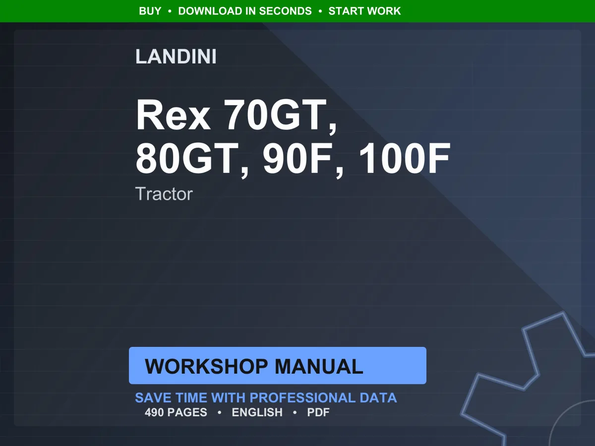 Landini Rex 70GT-80GT-90F-100F GT-F Tractor Workshop Manual PDF