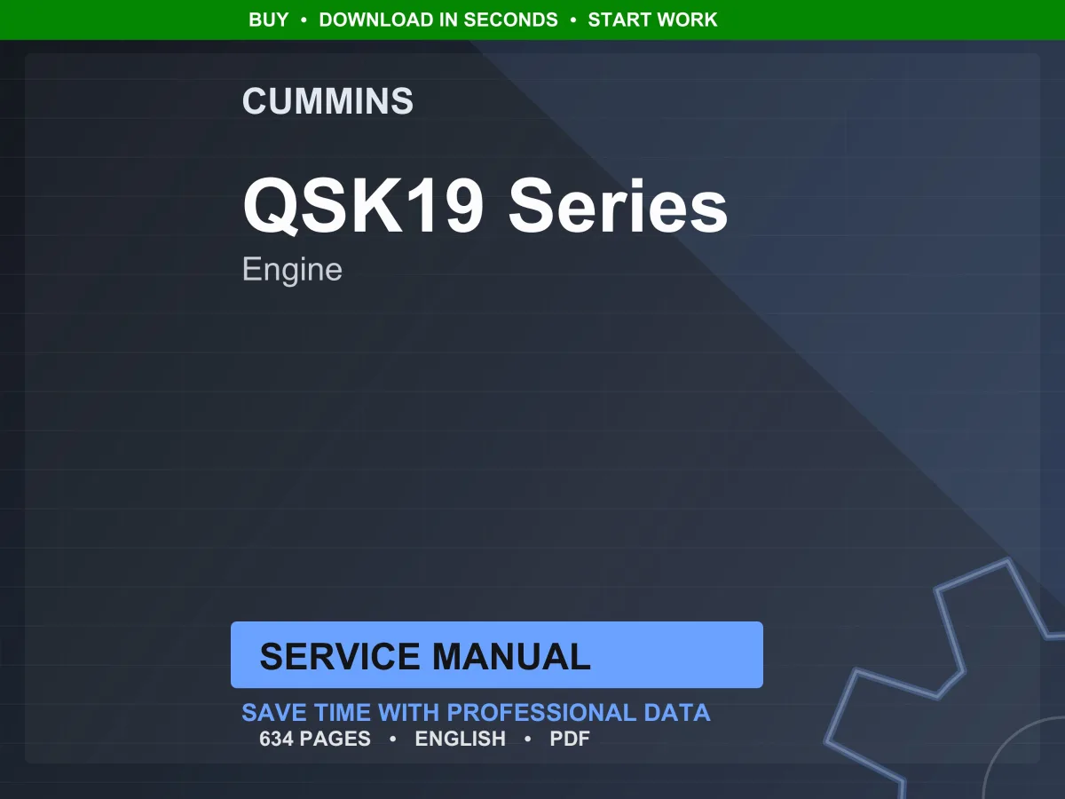 Cummins QSK19 Series Engine Service Manual Repair Workshop PDF Download