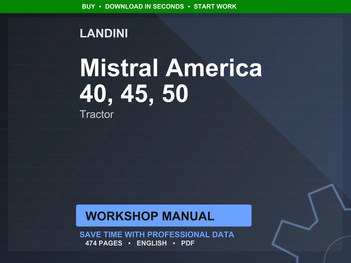 Landini Mistral America 40-45-50 Tractor Workshop Manual PDF - Yanmar Tier 2