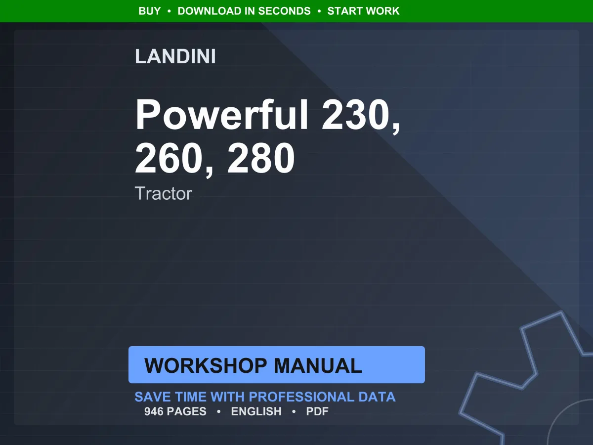 Landini Powerful 230-260-280 Tractor Workshop Manual PDF - Cummins Tier 2