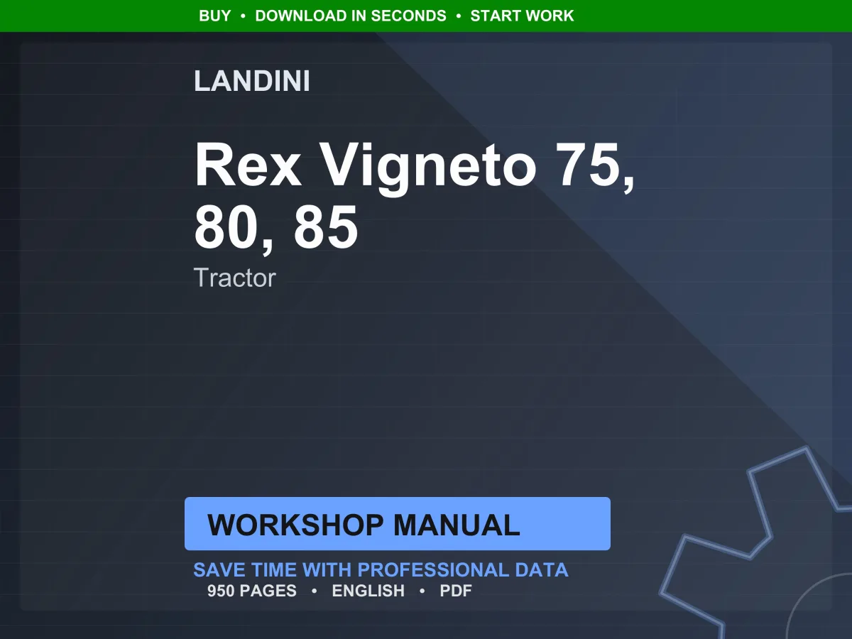 Landini Rex Vigneto 75-80-85 V-S Tractor Workshop Manual PDF - Perkins Tier 2