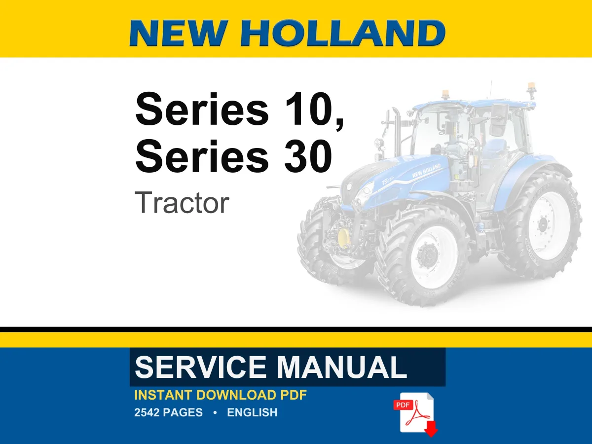 New Holland Tractors Series 10, Series 30 Tractor Service Repair Workshop Manual | Instant PDF Download cover