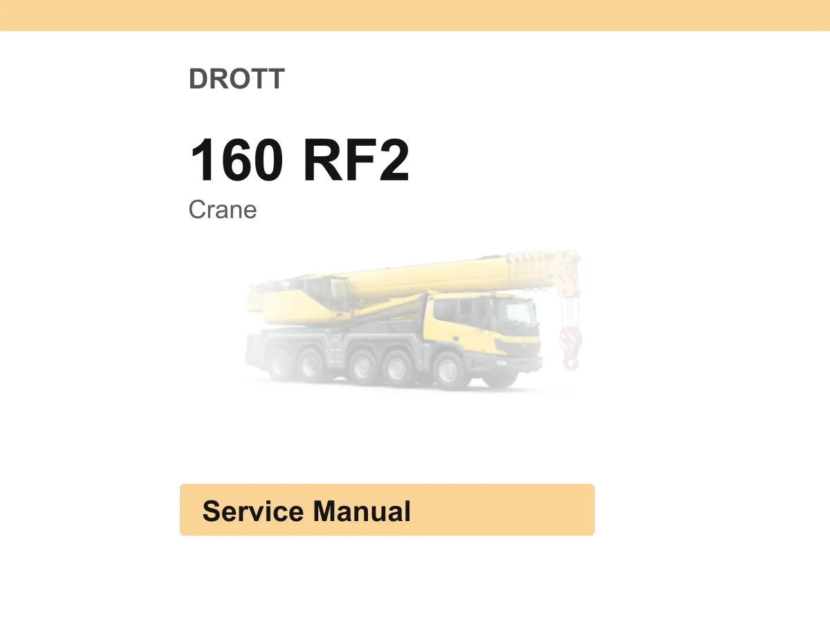 Drott 160 Rf2 Crane Service Manual PDF | Workshop Repair | Instant Download cover