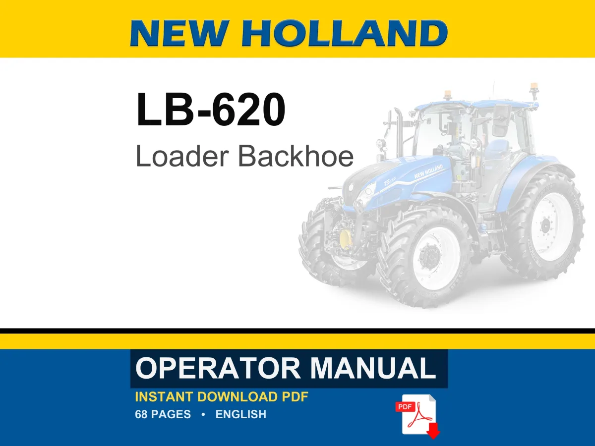 New Holland LB-620 Loader Backhoe Operator Owners Operation Manual | Instant PDF Download