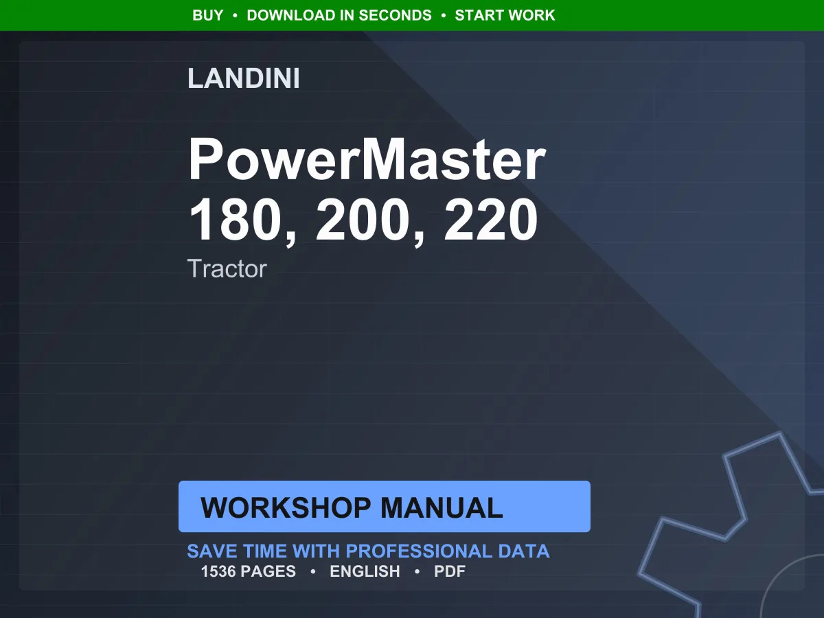 Landini PowerMaster 180-200-220 Tractor Workshop Manual PDF - Tier 3