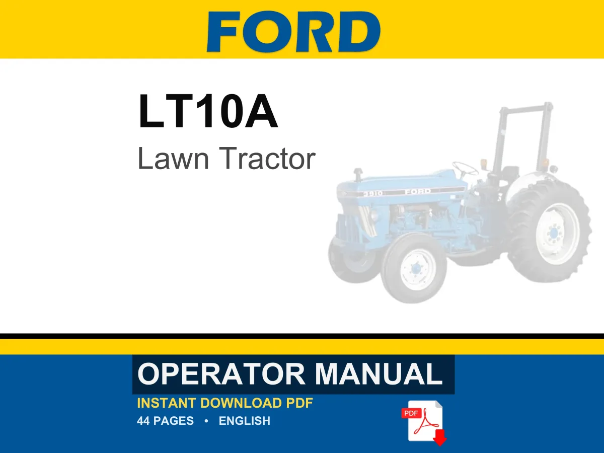 Ford LT10A Lawn Tractor Operator Owners Operation Manual | Instant PDF Download