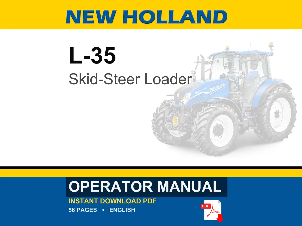 New Holland L-35 Skid-Steer Loader Operator Owners Operation Manual | Instant PDF Download