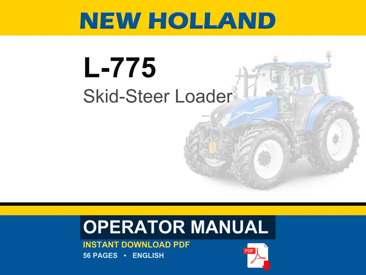 New Holland L-775 Skid-Steer Loader Operator Owners Operation Manual | Instant PDF Download cover