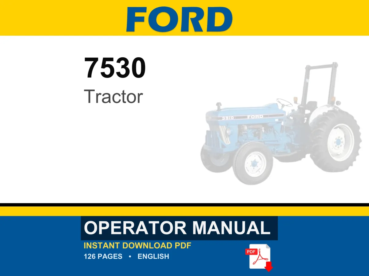 Ford 7530 High Clearance Tractor Operator Owners Operation Manual | Instant PDF Download cover