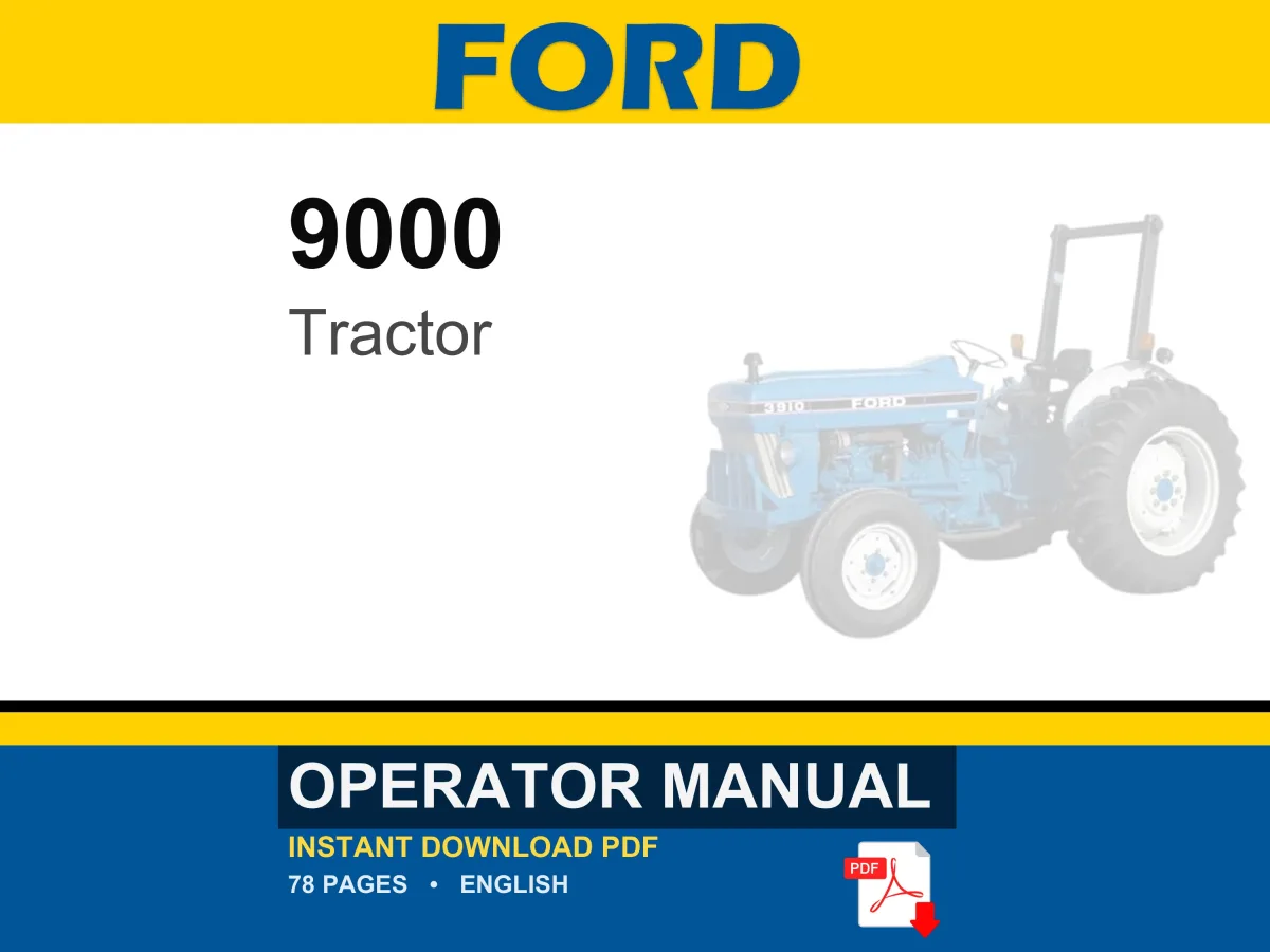Ford 9000 Tractor Operator Owners Operation Manual | Instant PDF Download cover
