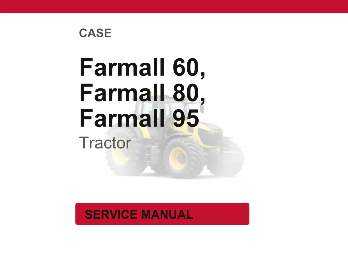 Case Farmall 60, 80, 95 Tractor Service Repair Workshop Manual | Instant PDF Download cover