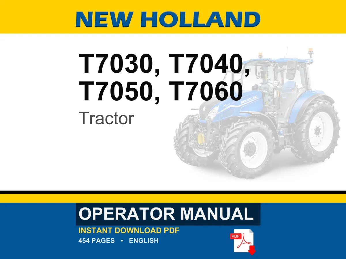 New Holland T7030, T7040, T7050, T7060 Power Command Transmission Tractor Operator Owners Operation Manual | Instant PDF Download cover