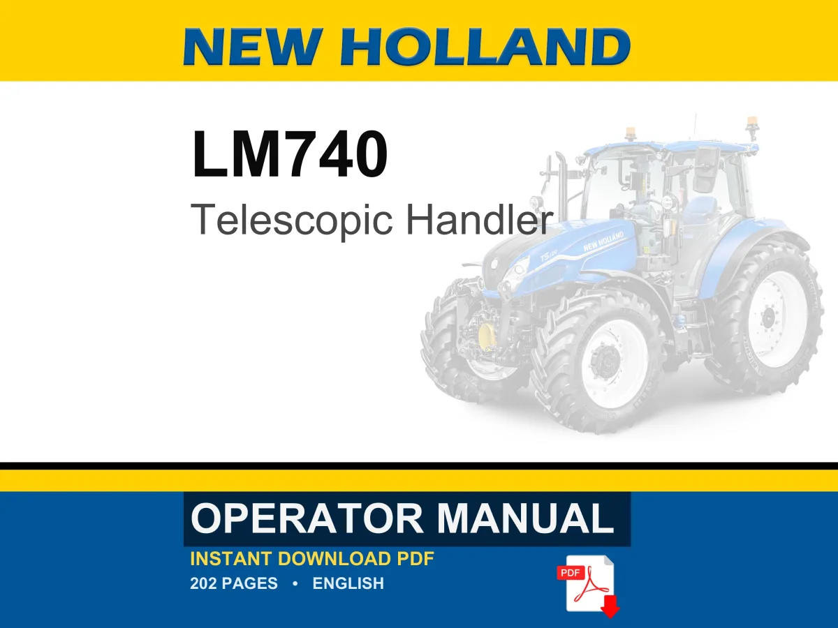 New Holland LM740 Telescopic Handler Operator Owners Operation Manual | Instant PDF Download cover