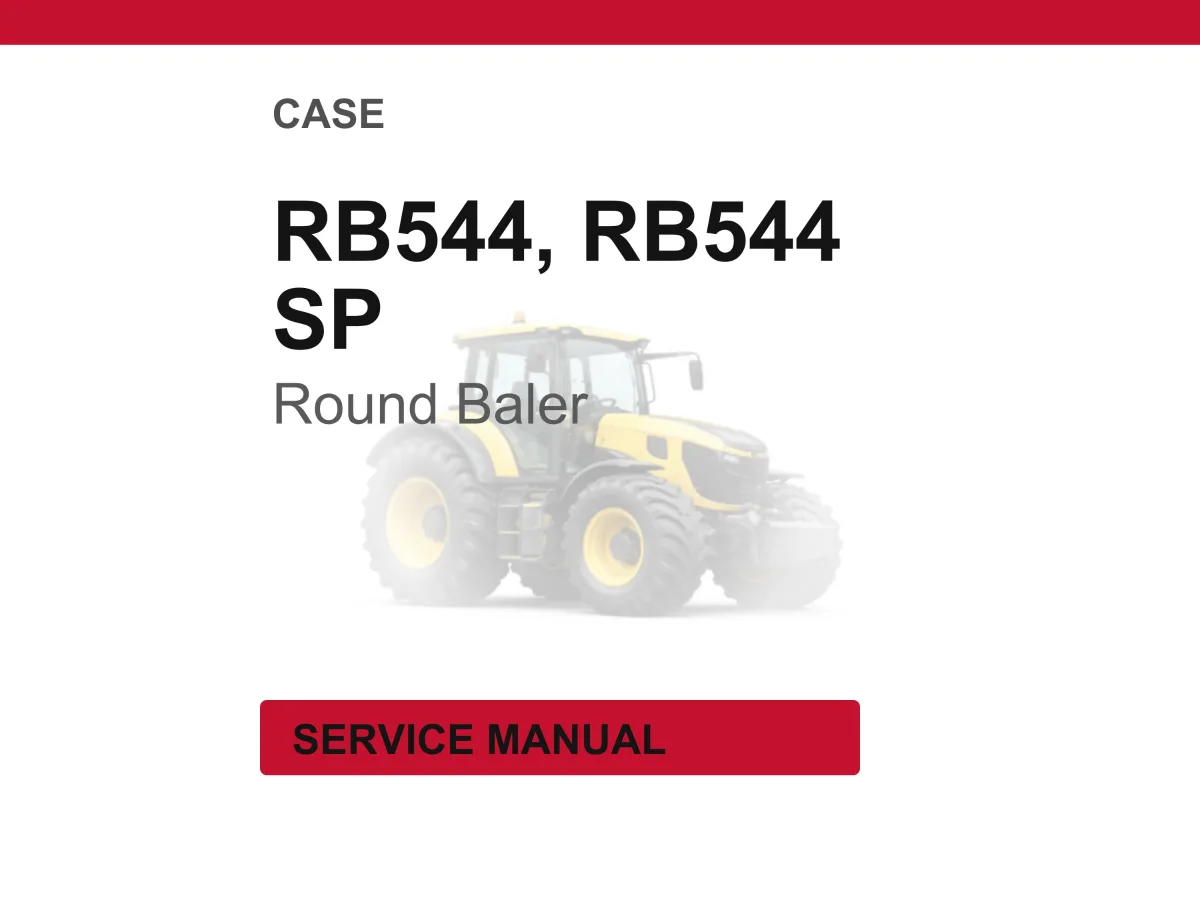 Case Rb544, RB544 SP Round Baler Service Repair Workshop Manual | Instant PDF Download cover
