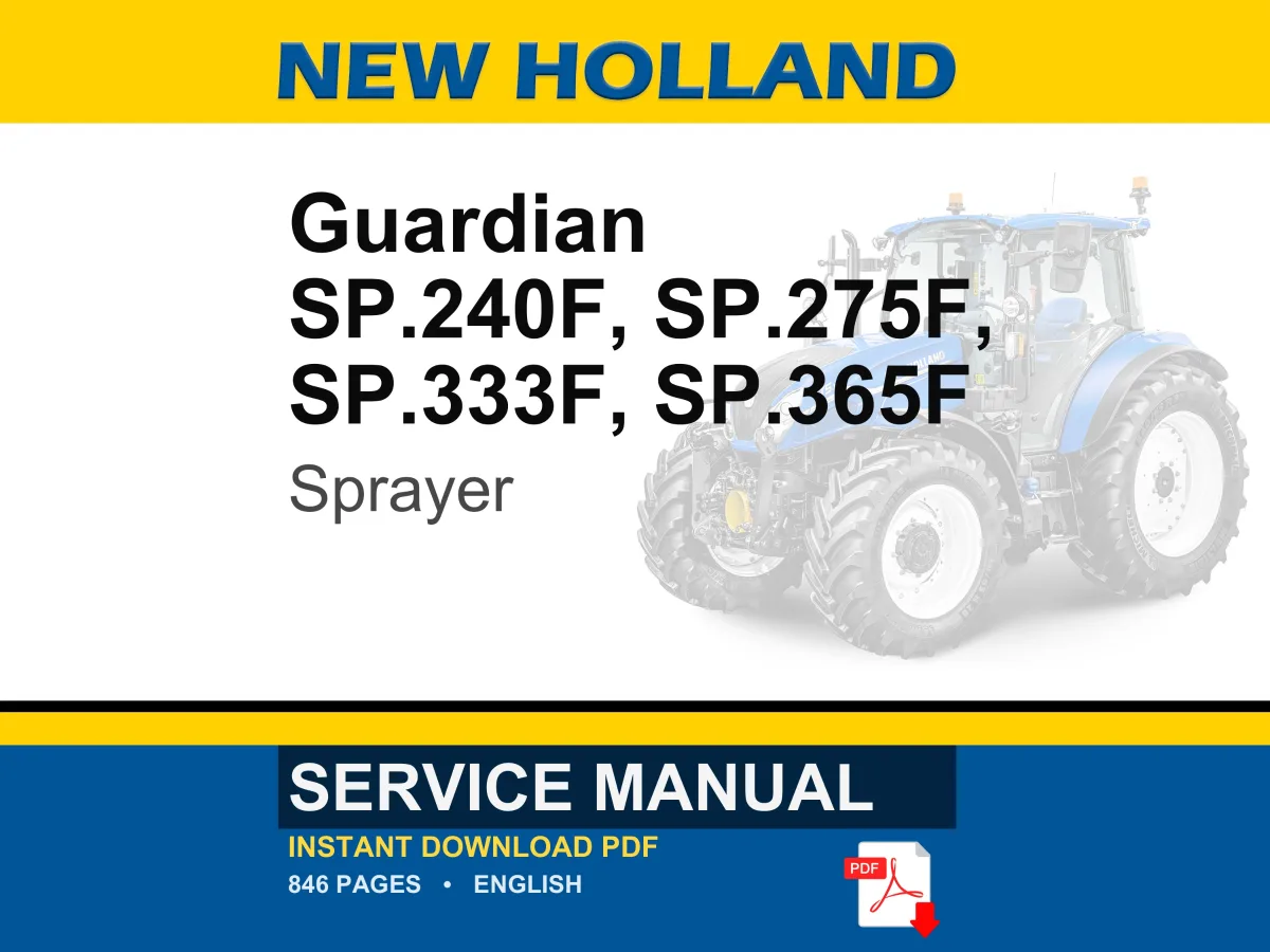 New Holland Guardian Sp.240f, Sp.275f, Sp.333f, SP.365F Sprayer Service Repair Workshop Manual | Instant PDF Download cover