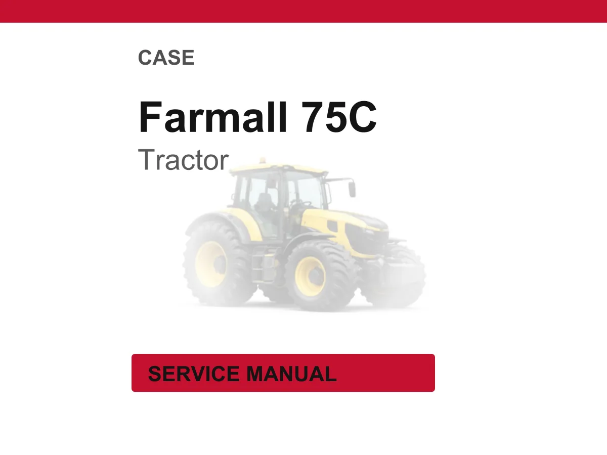 Case Farmall 75C Efficient Power Tractors Service Manual PDF | Workshop Repair | Instant Download cover
