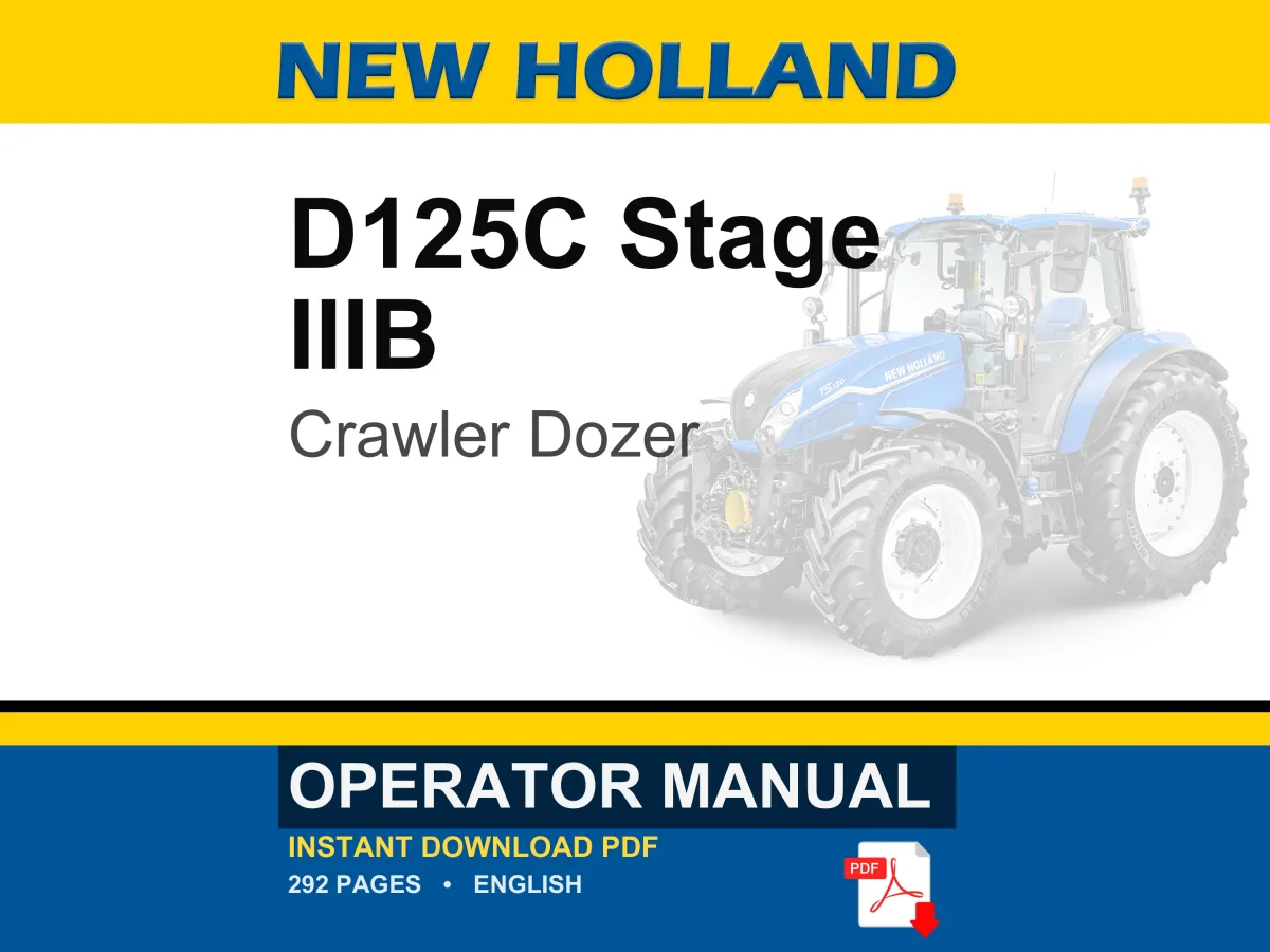 New Holland D125C Stage IIIB Crawler Dozer Operator Owners Operation Manual | Instant PDF Download cover