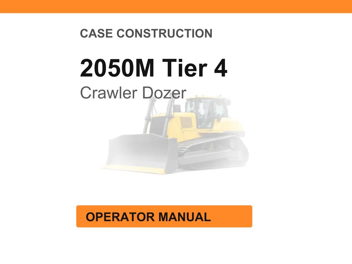 Case Construction 2050M Tier 4 Crawler Dozer Operator Manual cover
