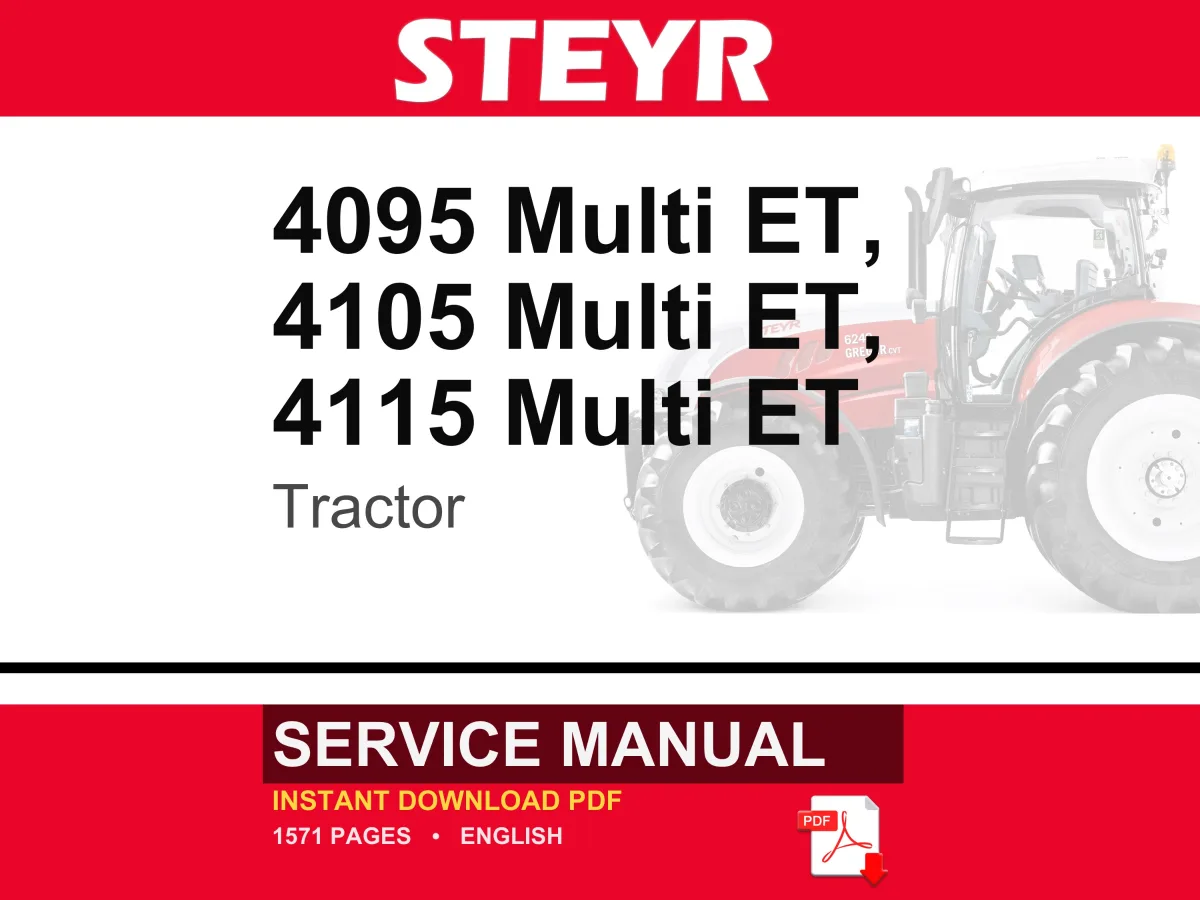 Steyr 4095, 4105, 4115 Multi ET Tractor Service Repair Workshop Manual | Instant PDF Download | Market: Europe cover