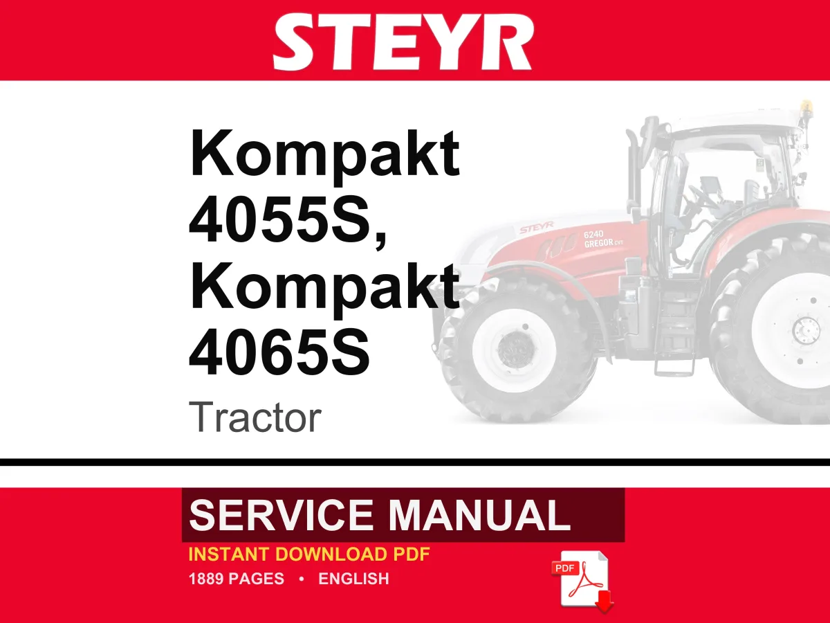 Steyr Kompakt 4055S, Kompakt 4065S Tractor Service Repair Workshop Manual | Instant PDF Download | Market: Europe cover