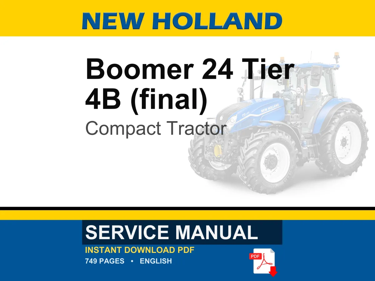 New Holland Boomer 24 Tier 4B (final) Compact Tractor Service Repair Workshop Manual | Instant PDF Download | Market: North America cover