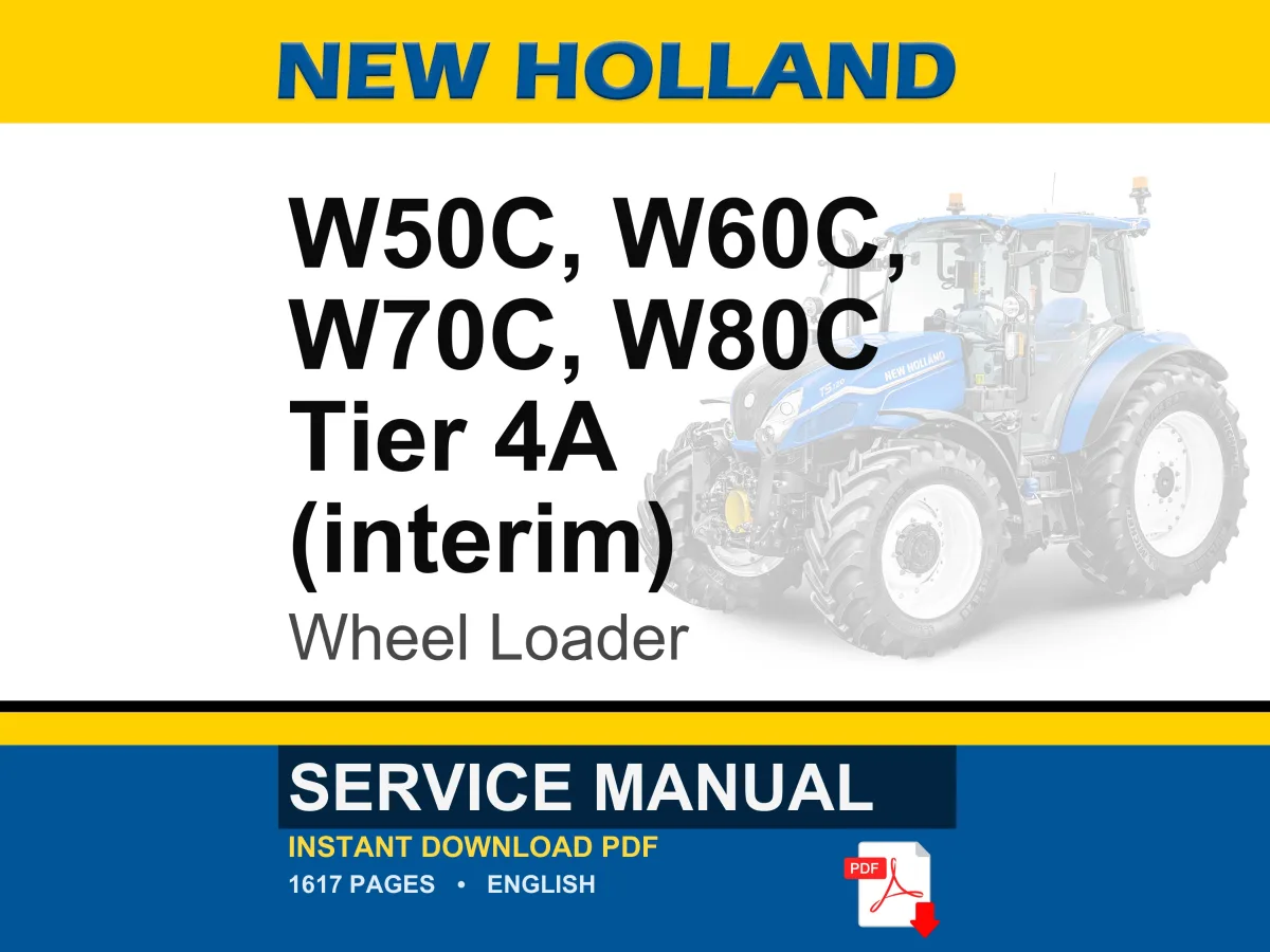 New Holland W50c, W60c, W70C, W80C Tier 4A (interim) Compact Wheel Loader Service Repair Workshop Manual | Market: North America cover