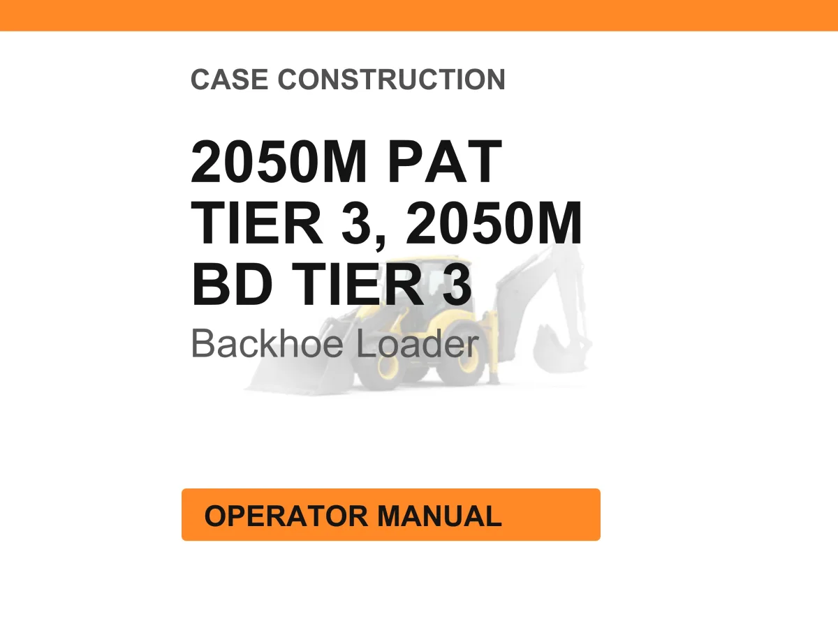 Case Construction 2050M PAT, 2050M BD TIER 3 Operator Manual cover