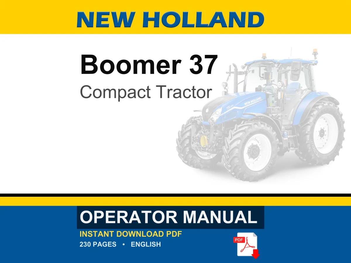 New Holland Boomer 37 Compact Tractor Operator Owners Operation Manual | Instant PDF Download