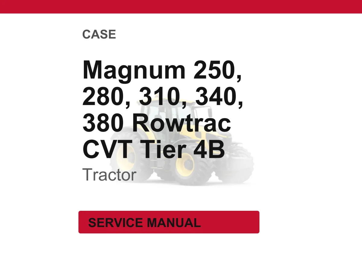Case Magnum 250 - 380, Rowtrac 310, 340, 380 Pst & Cvt Tractors Service Manual PDF | Workshop Repair | Instant Download cover
