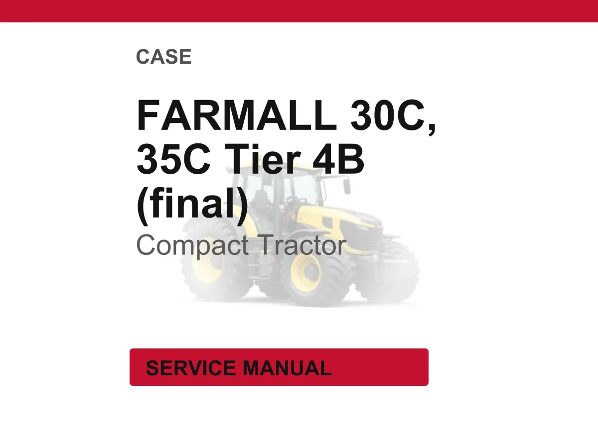 Case Farmall 30C, 35C Tier 4B (Final) Tractors Service Manual Pdf | Workshop Repair | Instant Download cover