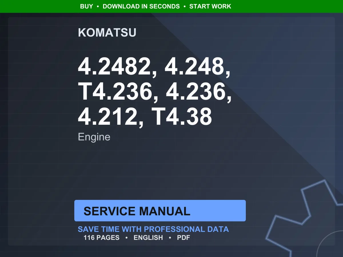 Komatsu 4.248 4.236 4.212 T4.38 Diesel Engine Service Manual Repair Workshop PDF Download