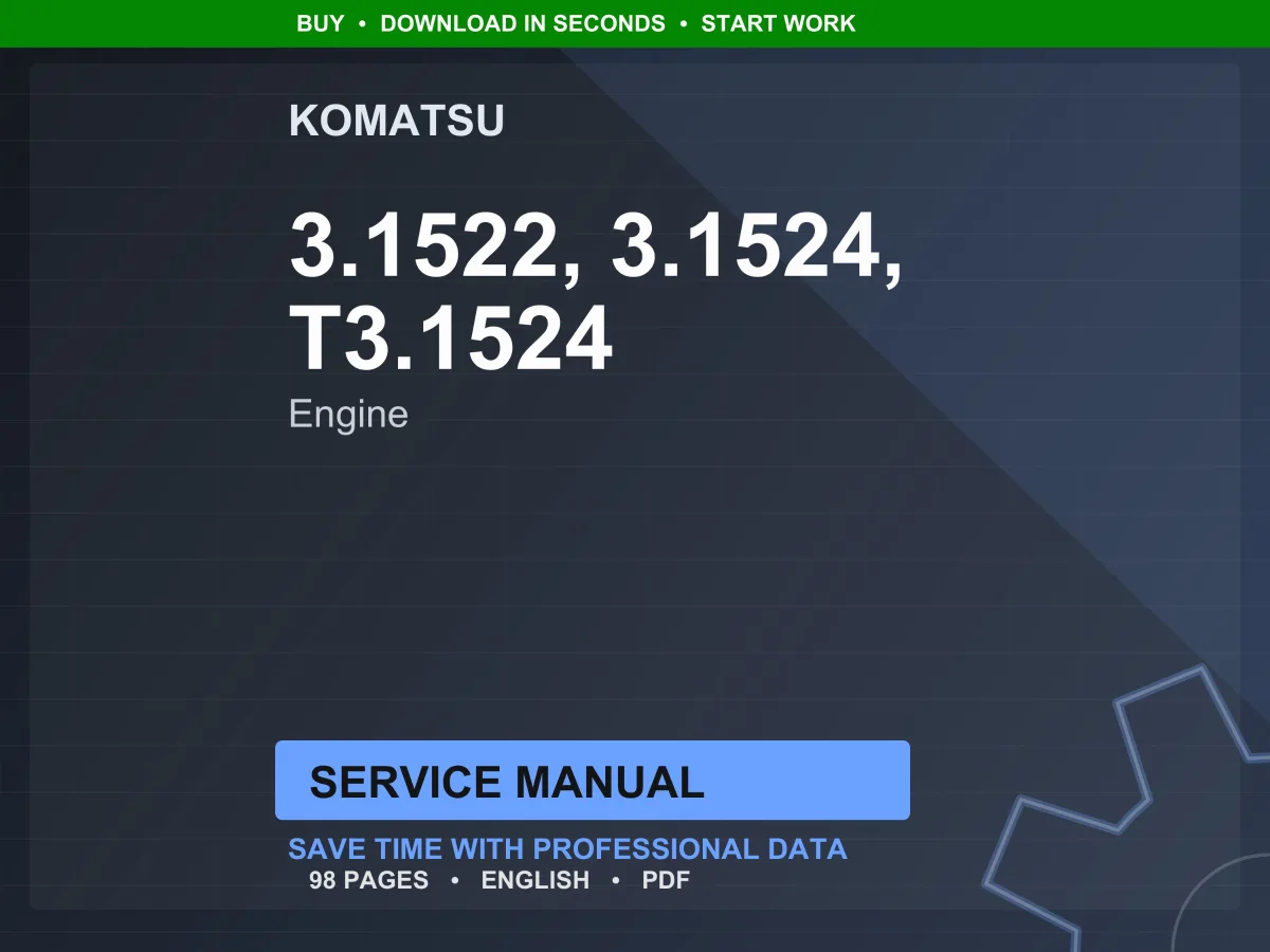 Komatsu 3.152 Series Diesel Engine Service Manual Repair Workshop PDF Download
