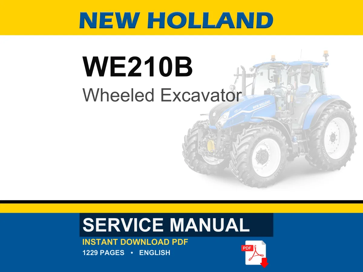 New Holland WE210B Wheeled Excavator Service Repair Workshop Manual | Instant PDF Download cover