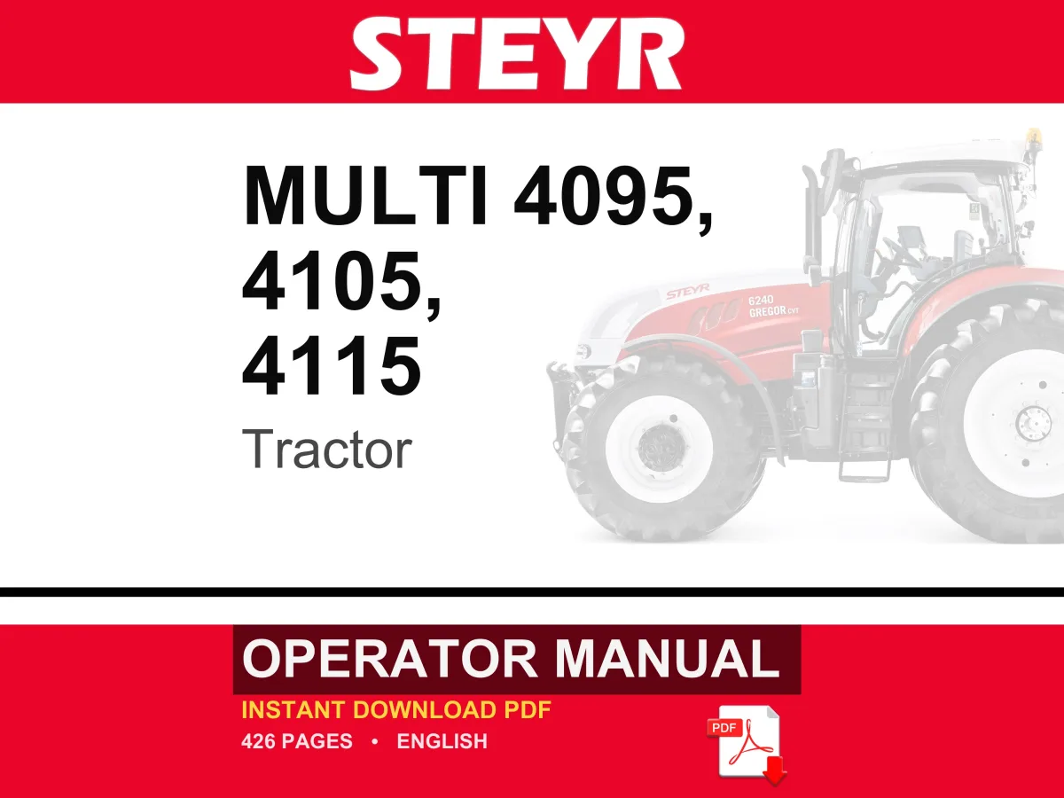 Steyr MULTI 4095, 4105, 4115 Tractor Operator Owners Operation Manual | Instant PDF Download cover