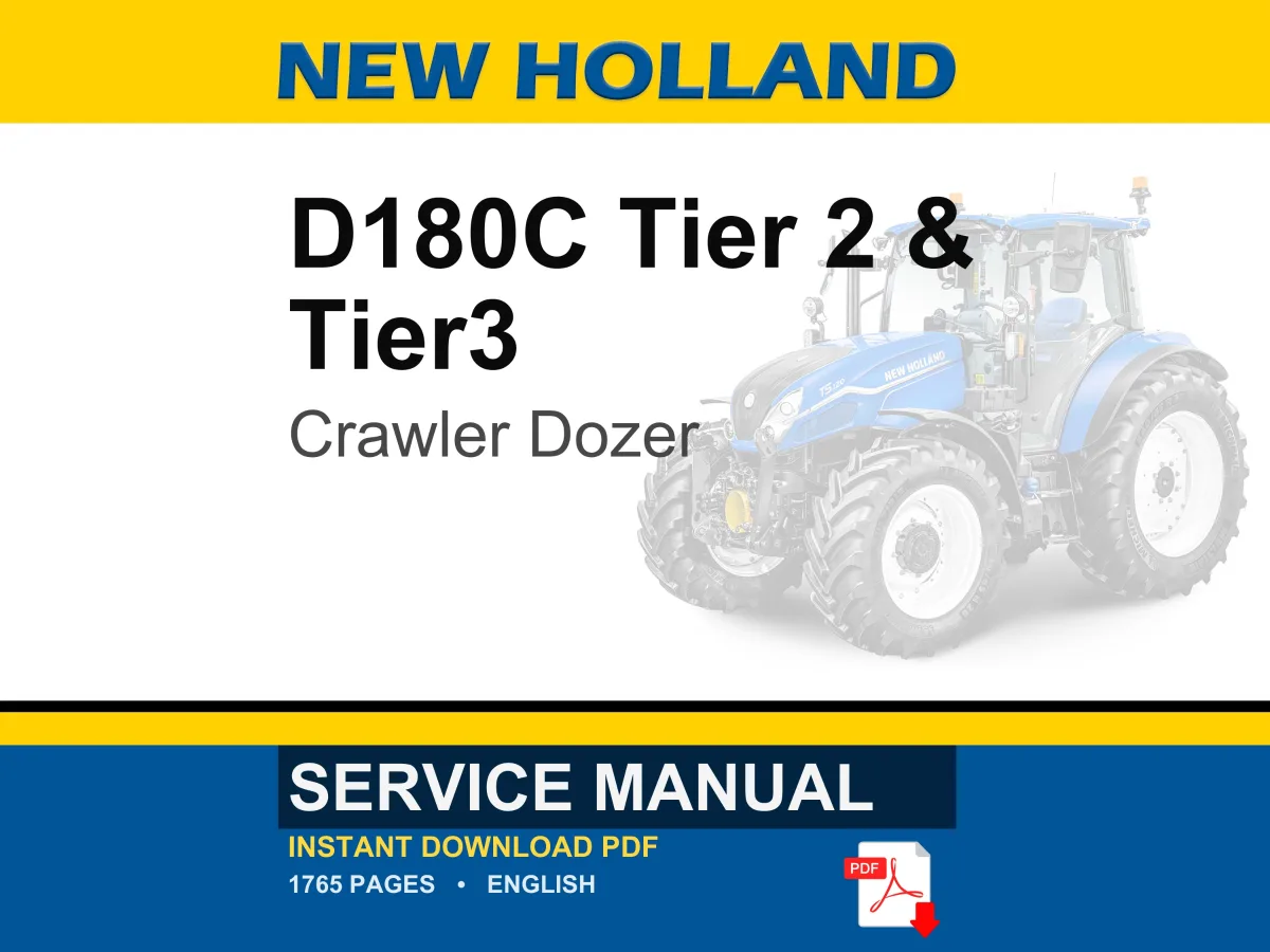 New Holland D180C Tier2 & Tier3 Crawler Dozer Service Repair Workshop Manual | Instant PDF Download | Market: Latin America cover