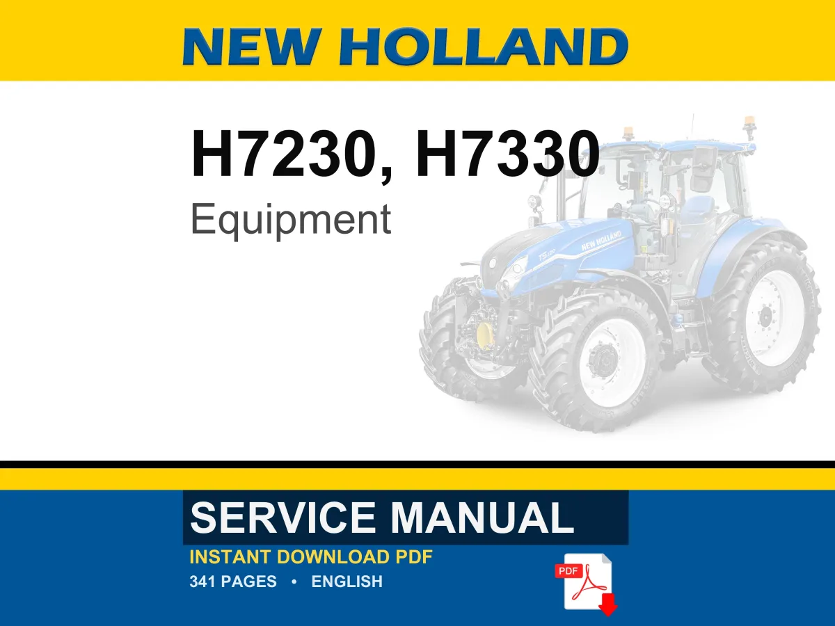 New Holland H7230, H7330 Discbine Mower-Conditioner Service Repair Workshop Manual | Instant PDF Download cover