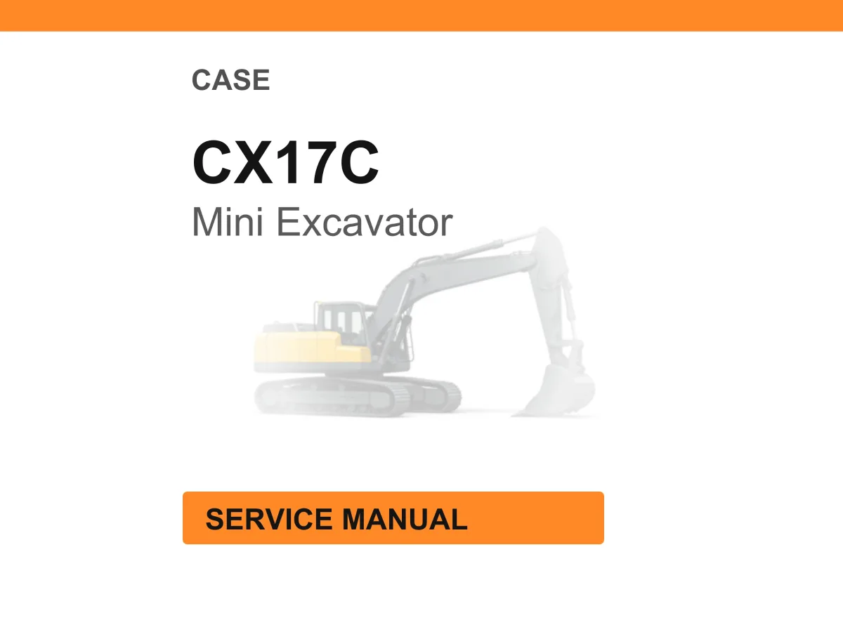 Case Construction CX17C Mini Excavator Service Manual PDF Download