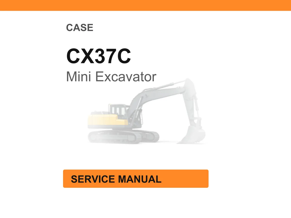 Case Construction CX37C Mini Excavator Service Manual PDF Download