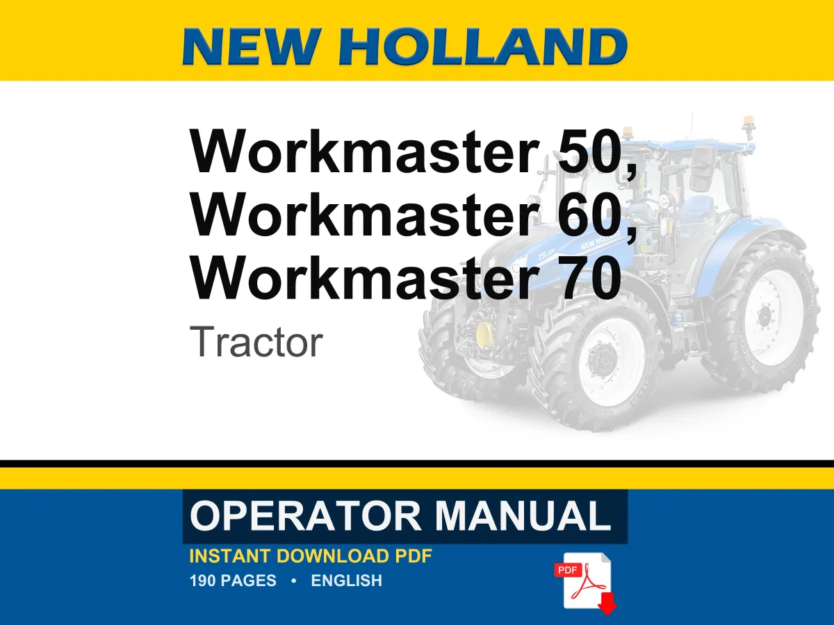 New Holland Workmaster 50, 60, and 70 Tractor Operator Owners Operation Manual | Instant PDF Download