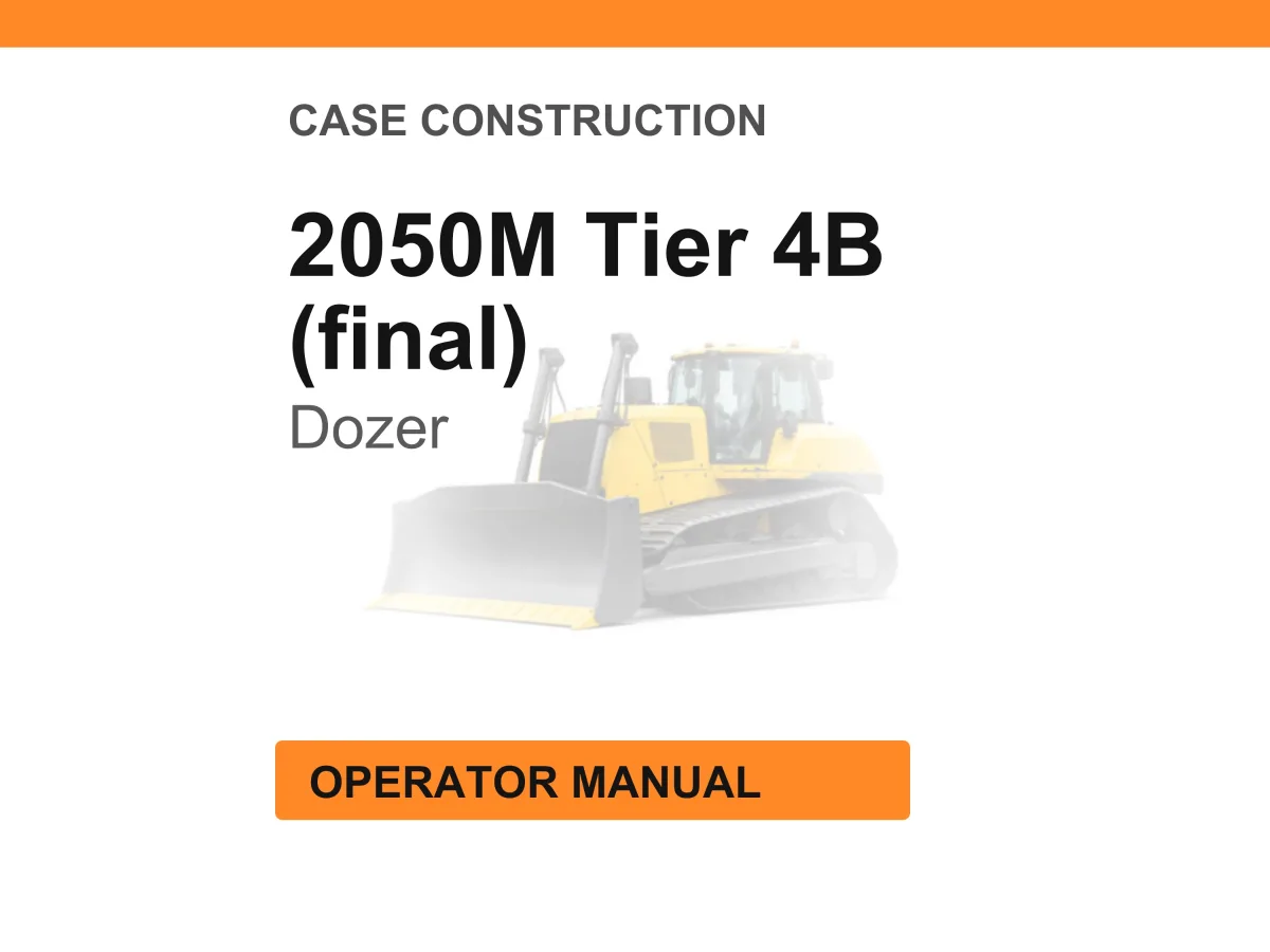Case Construction 2050M Tier 4B (final) Crawler Dozer Operator Manual cover
