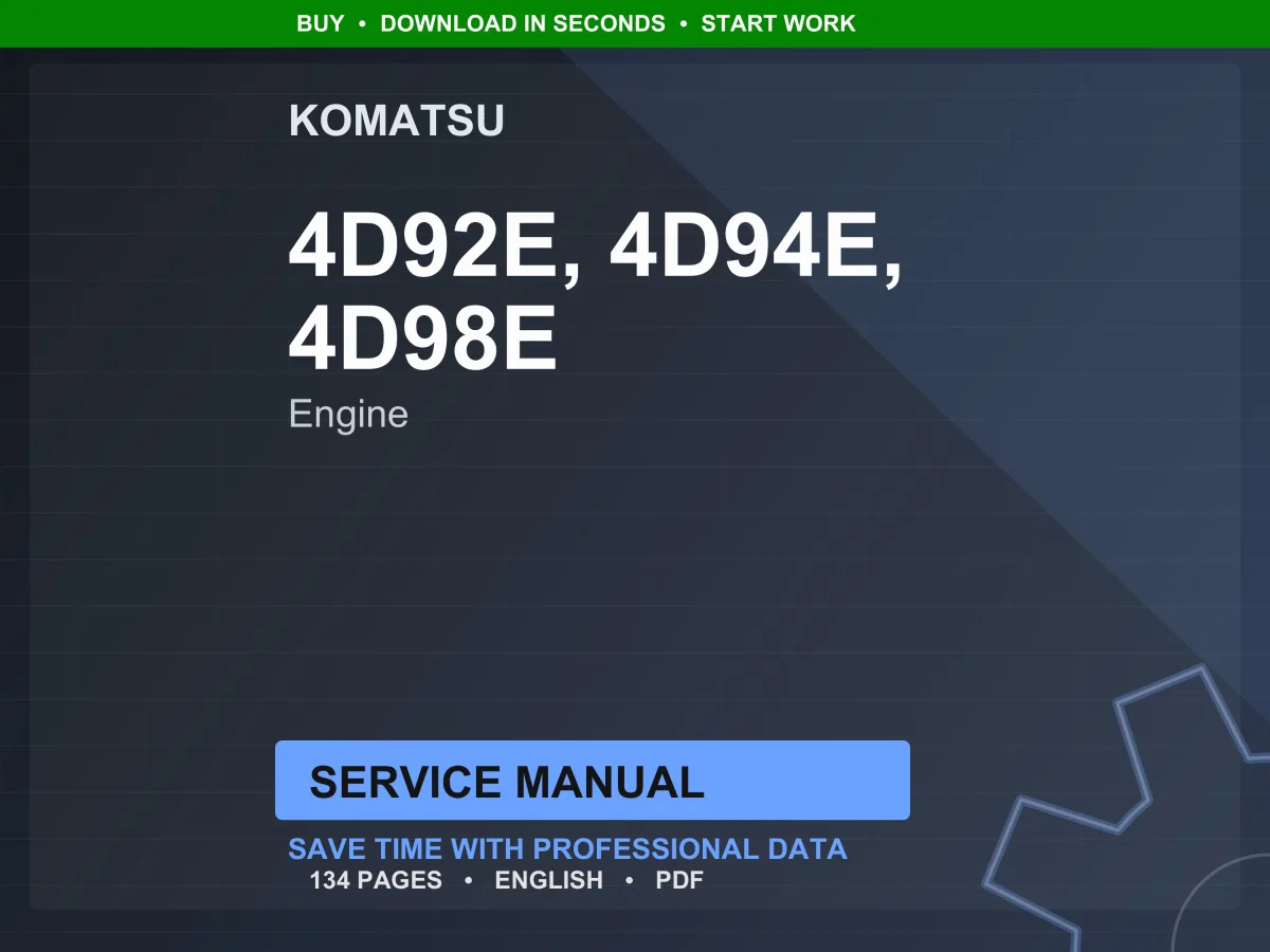 Komatsu 4D92E 4D94E 4D98E Diesel Engine Service Manual Repair Workshop PDF Download