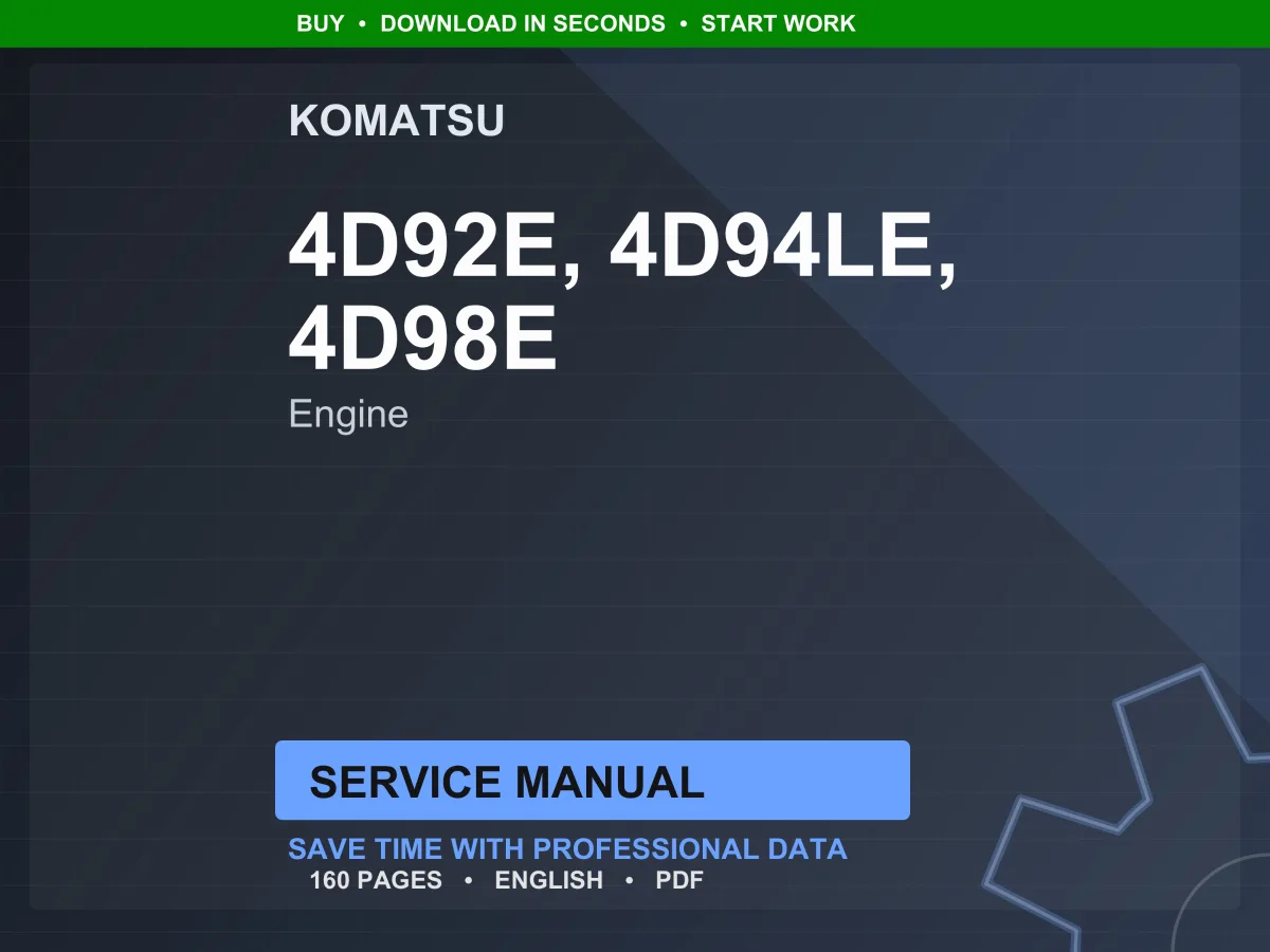 Komatsu 4D92E 4D94LE 4D98E Diesel Engine Service Manual Repair Workshop PDF Download